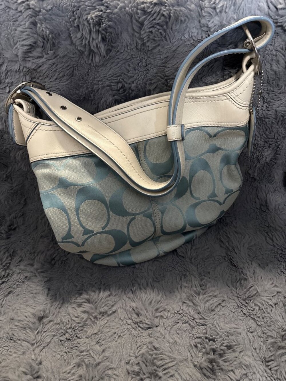 *Vintage* Coach Signature Canvas Bleecker Duffle Bucket Bag